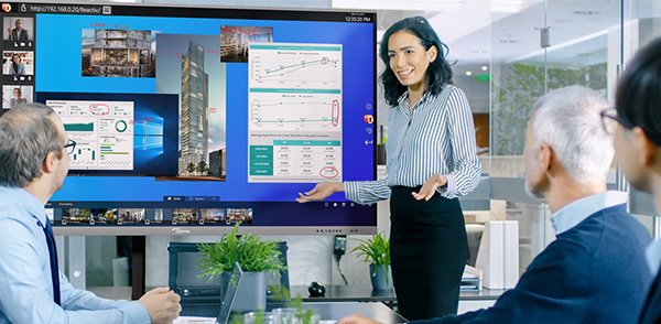 Проведение встречи с использованием интерактивных панелей Optoma и Vizetto Reactiv SUITE